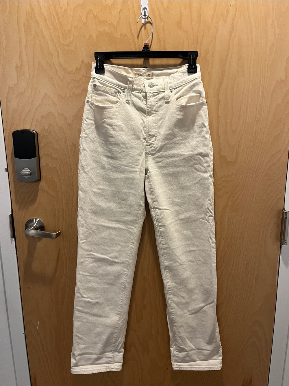 Madewell Cream Straight-Leg Jeans